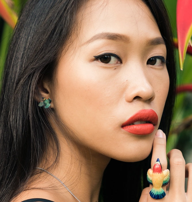 Bright Bee Eater Stud Earrings