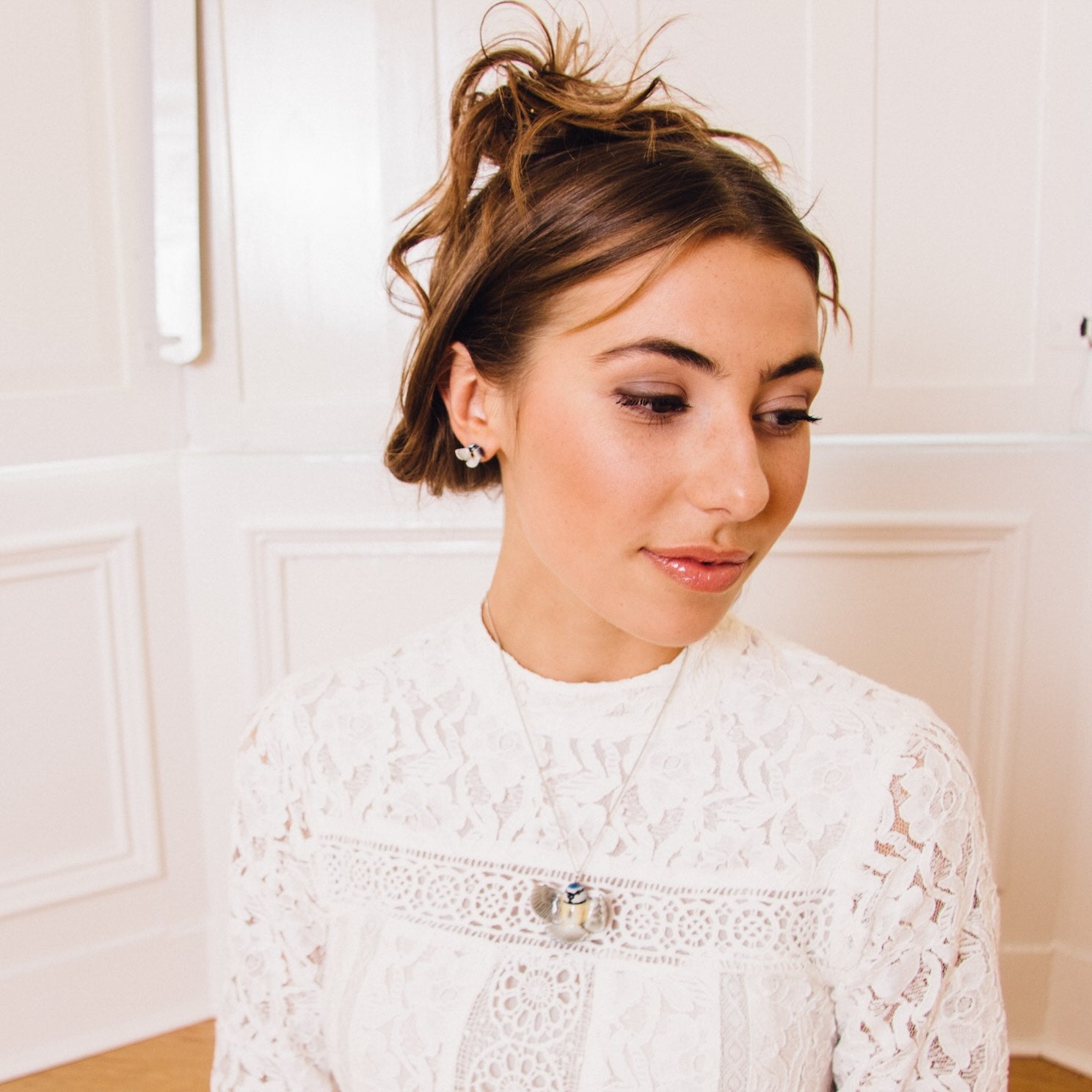 Flying Blue Tit Stud Earrings
