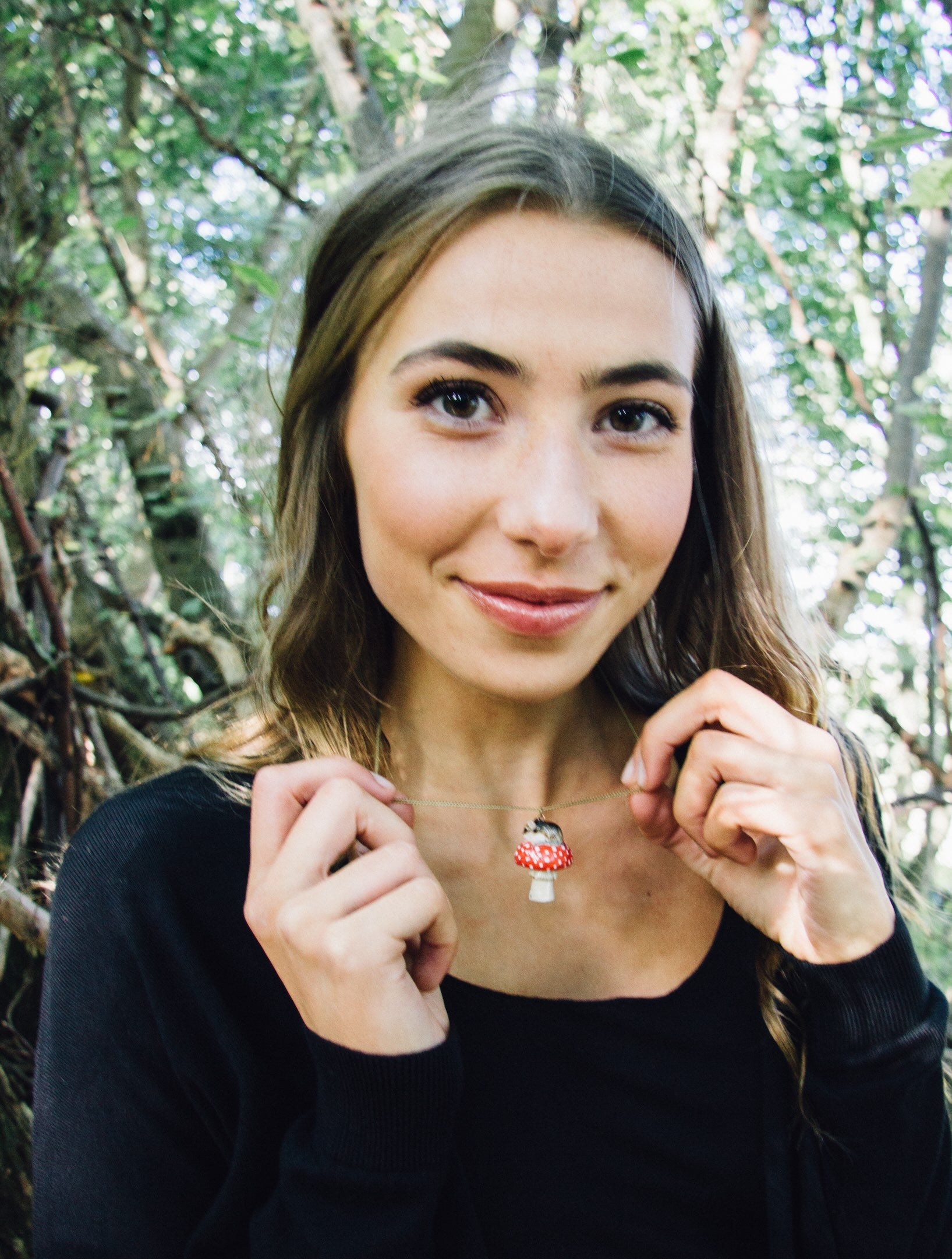Mouse and Toadstool Necklace