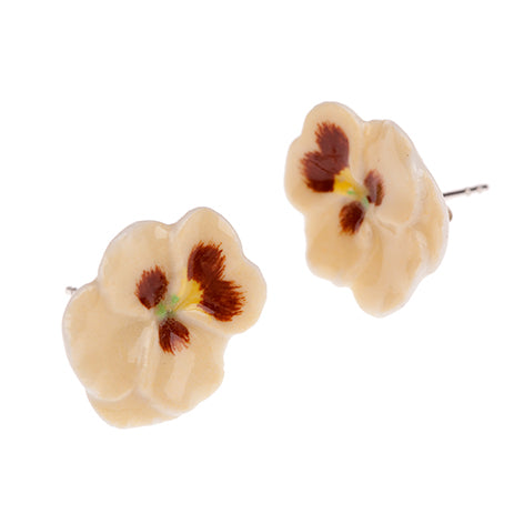 Yellow Pansy Earrings
