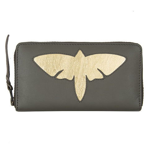 Spring Sale - Soft Leather Moth Cut Out Purse