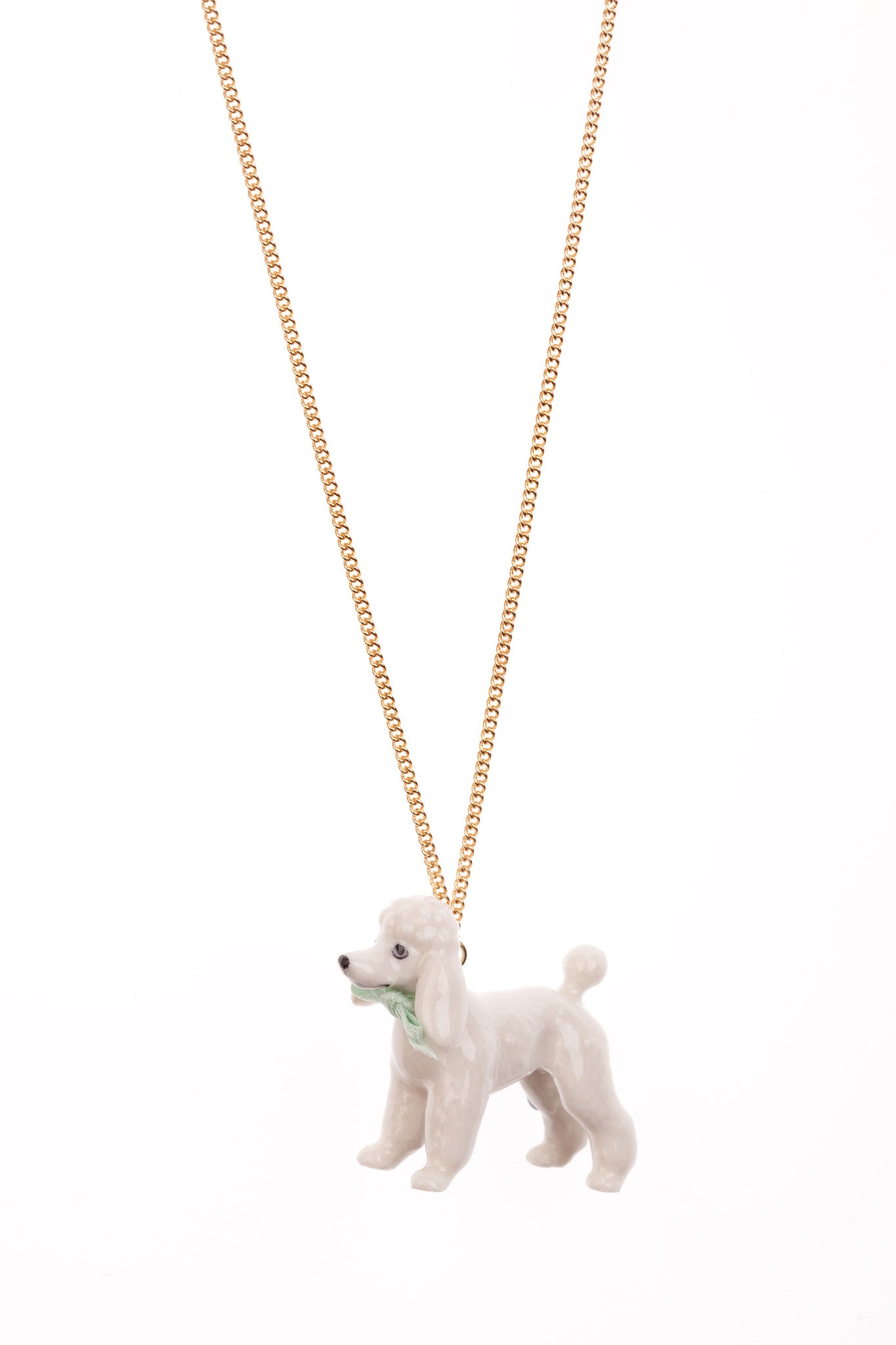 White Poodle Necklace