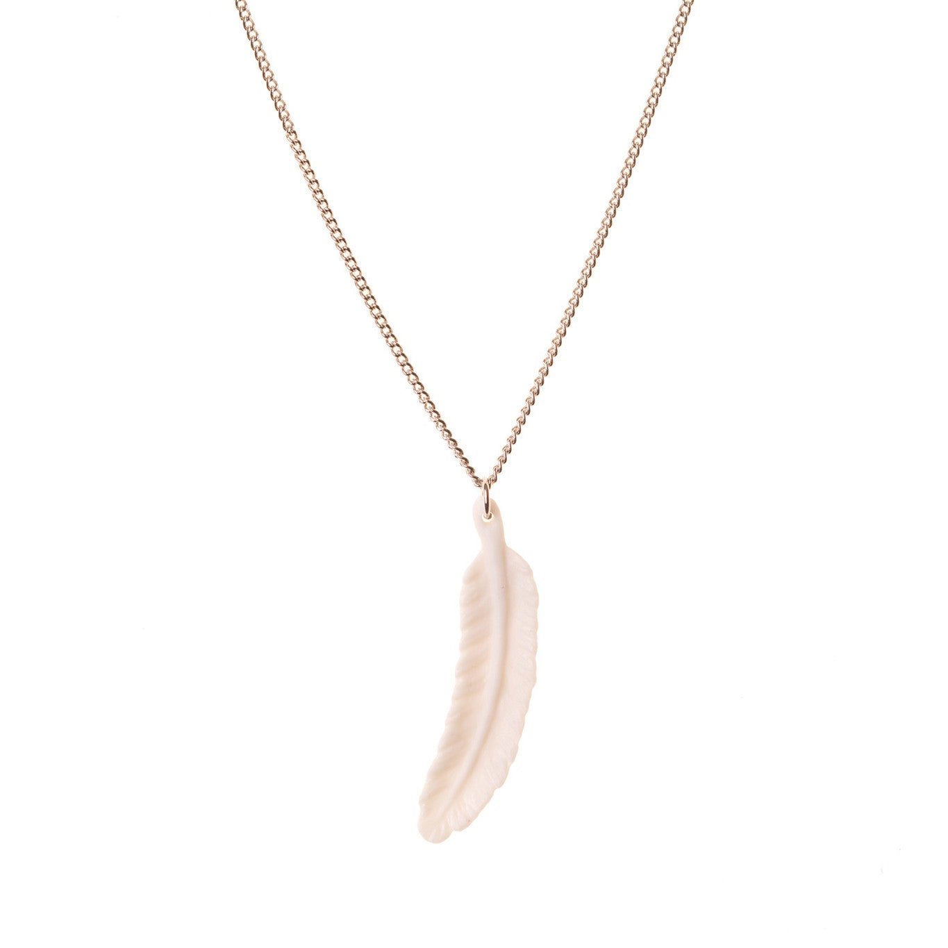 Small White Feather Necklace