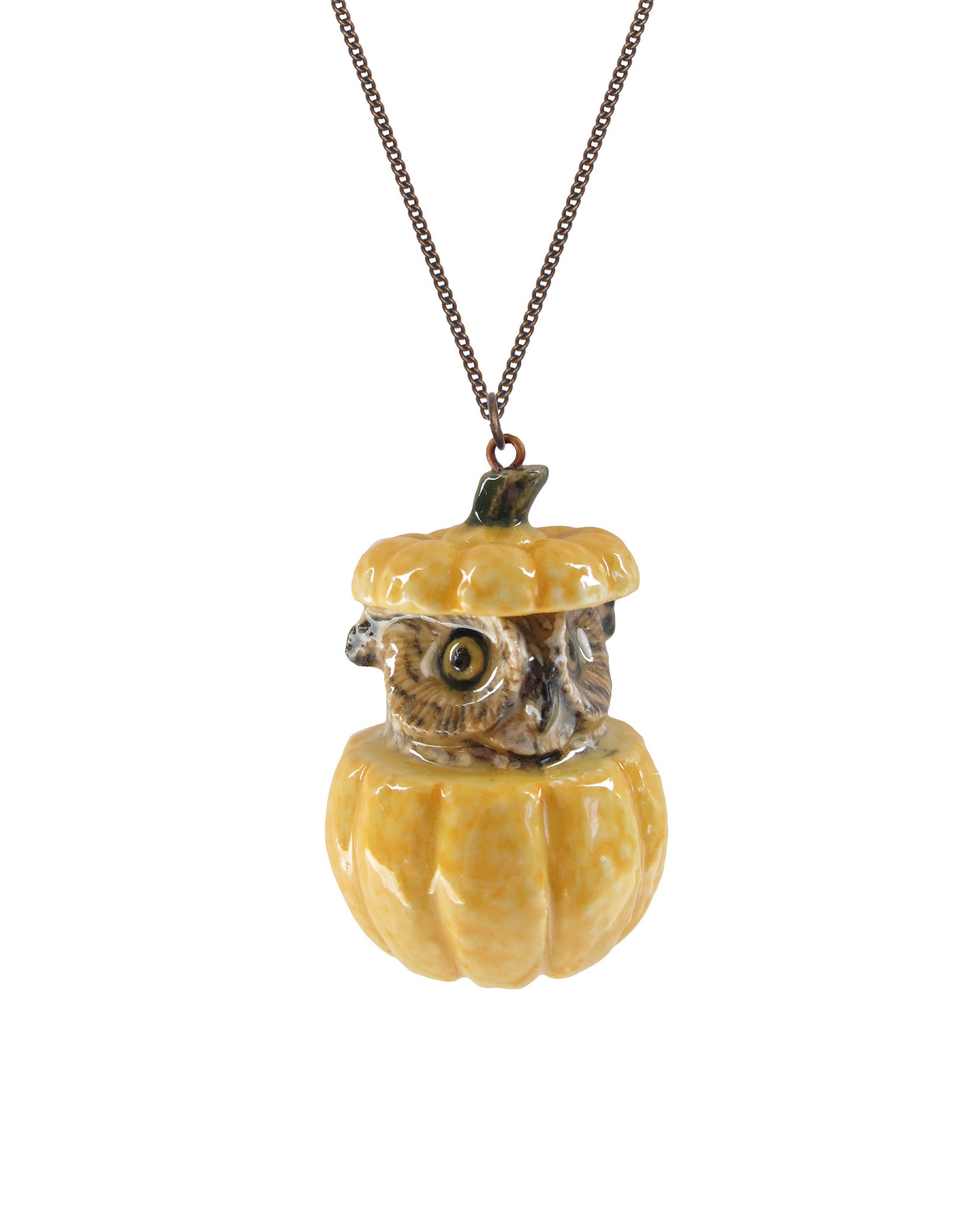 Owl and Pumpkin Necklace