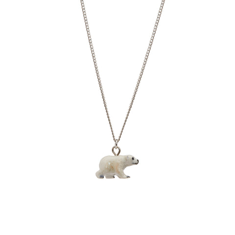 Tiny Walking Polar Bear Necklace