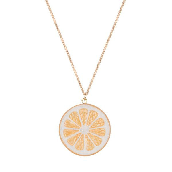 Spring Sale - Lemon Citrus Slice Necklace