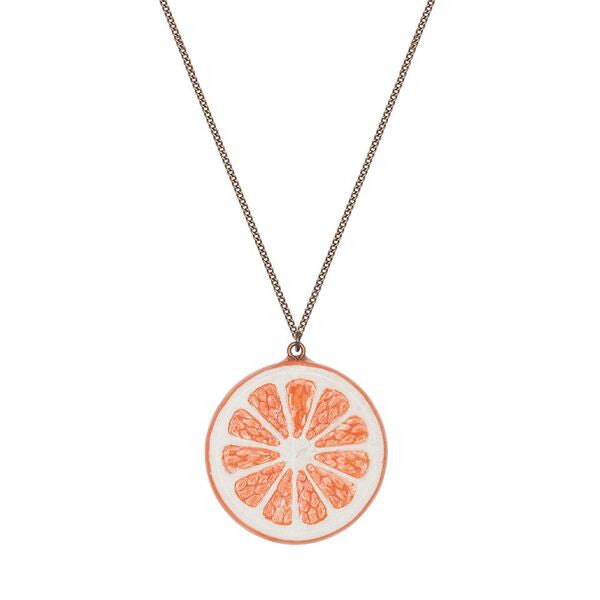 Spring Sale - Orange Citrus Slice Necklace