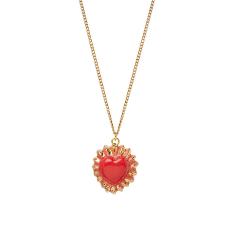 Mexican Flying Golden Heart Necklace