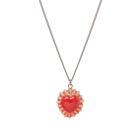 Mexican Flying Red Heart Necklace