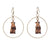 Standing Brown Bear Hoop Drop Earrings