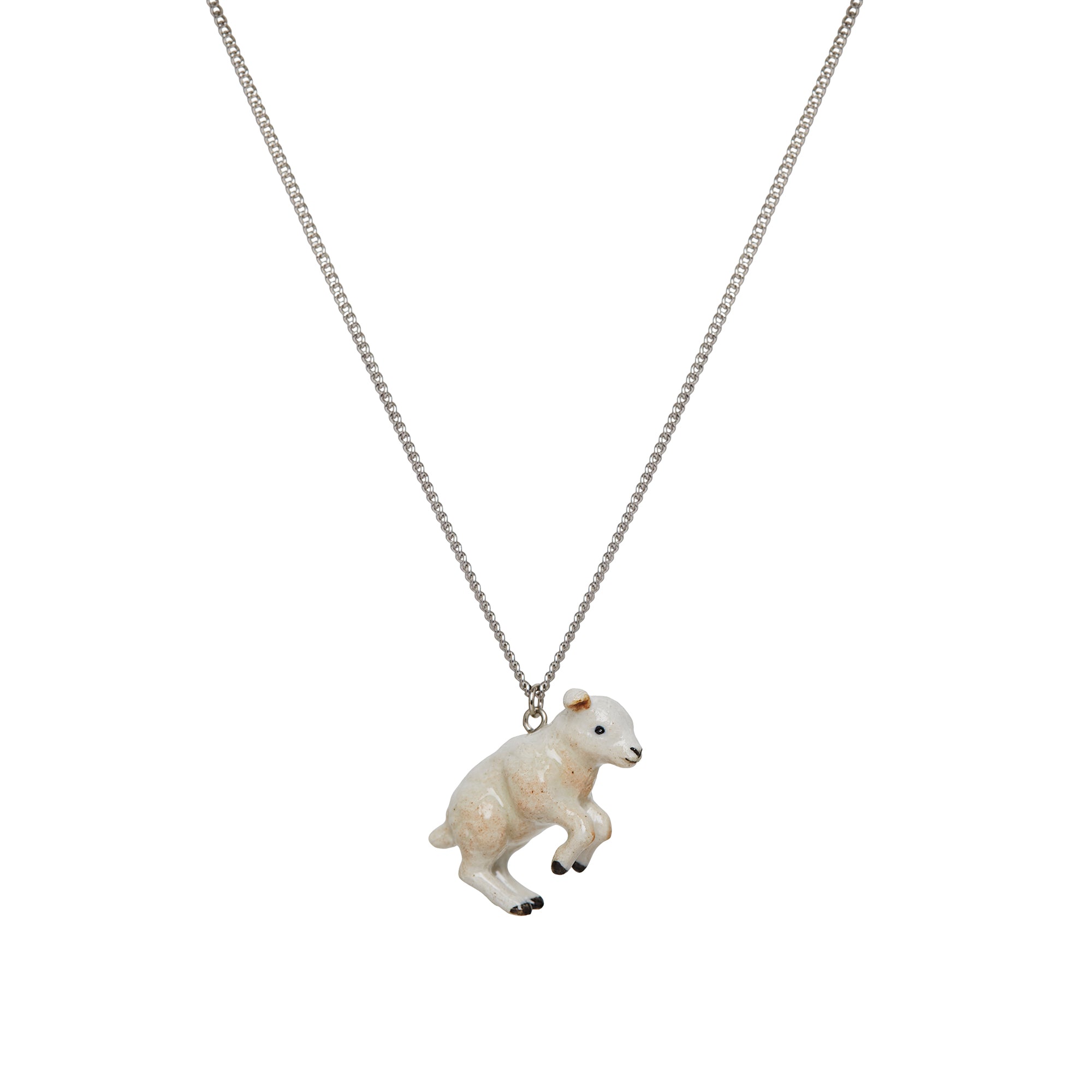 Springing Baby Lamb Necklace
