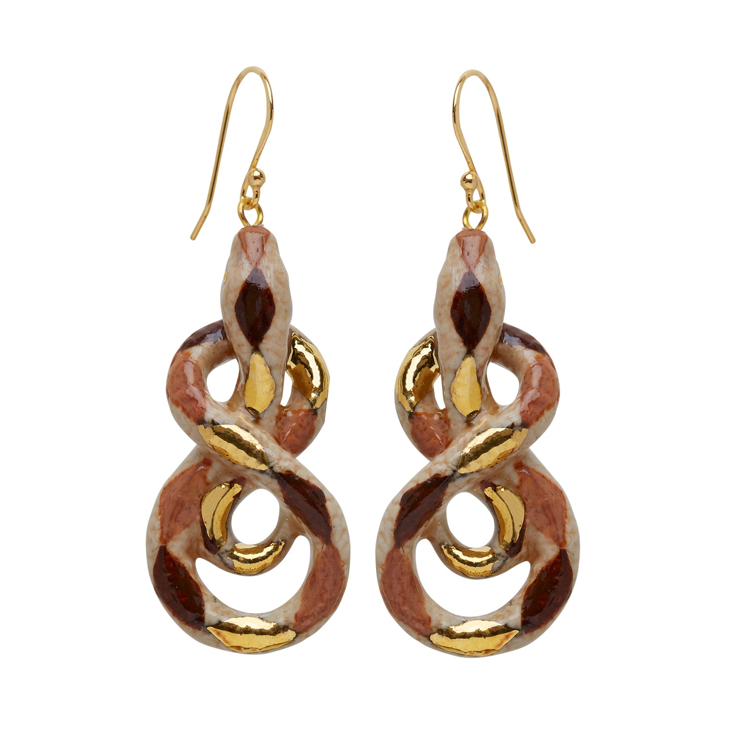 Brown Snake Earrings