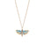 Golden Blue Dragonfly Necklace