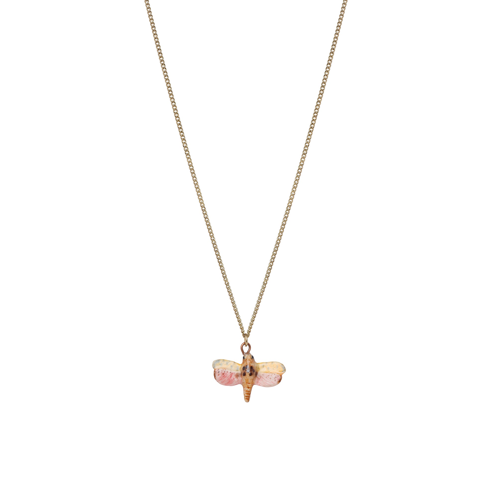 Tiny Natural Dragonfly Necklace