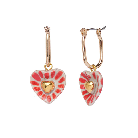 Gold Heart in Heart Earrings