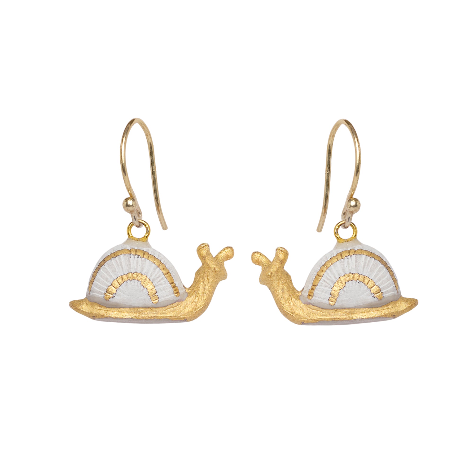 Matt Golden Snail Hook Earrings