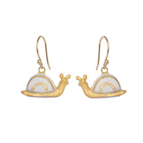 Matt Golden Snail Hook Earrings