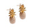 Pineapple Earrings With Gold Leaf