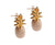 Pineapple Earrings With Gold Leaf