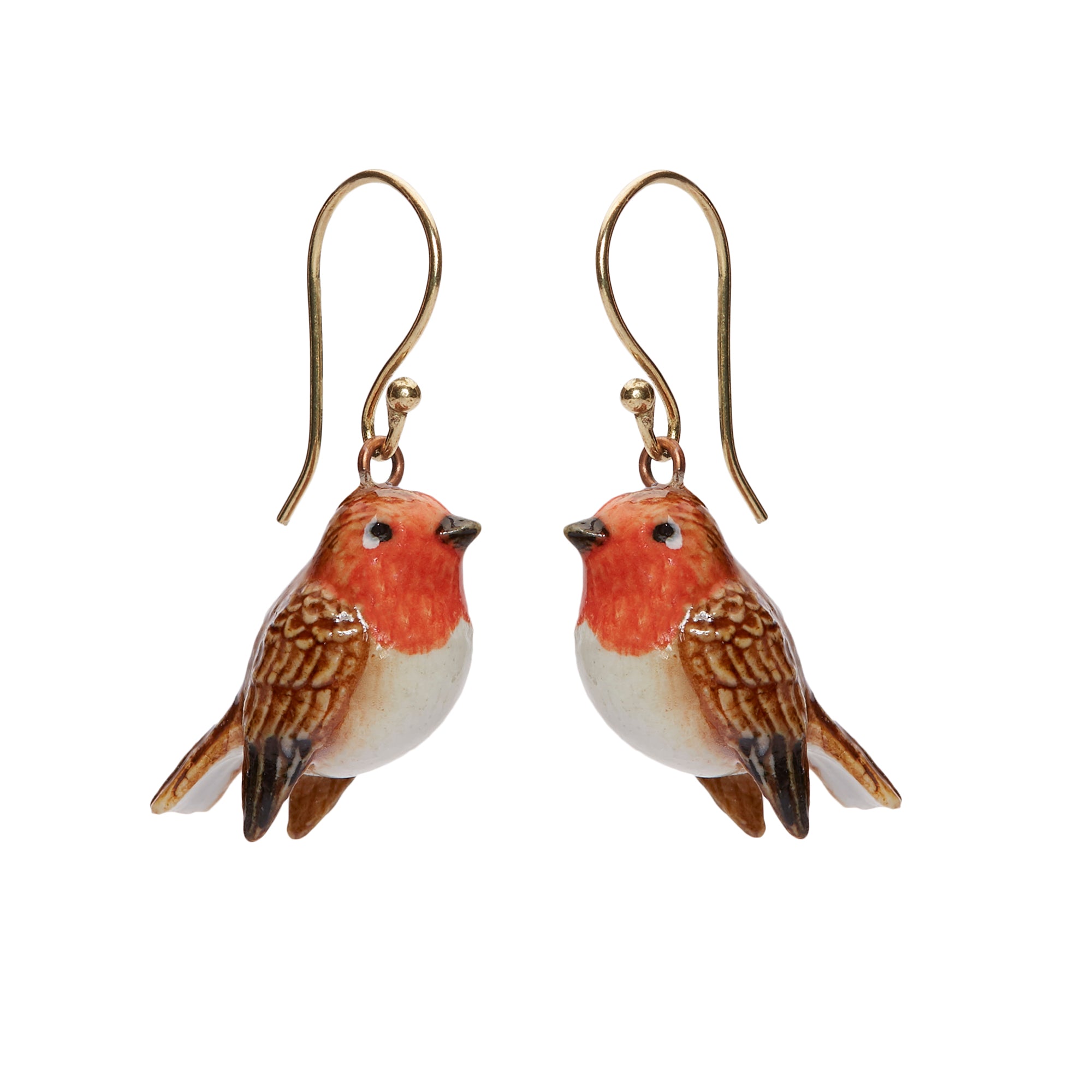 Gold robin earrings Clearance