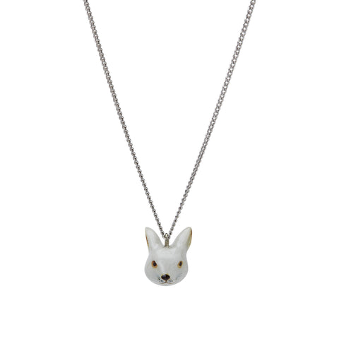 Spring Sale - White Rabbit Head Necklace