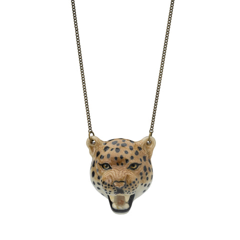 Roaring Leopard Head Necklace