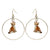 Sitting Fox Round Drop Earrings