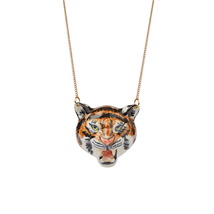 Roaring Tiger Head Necklace