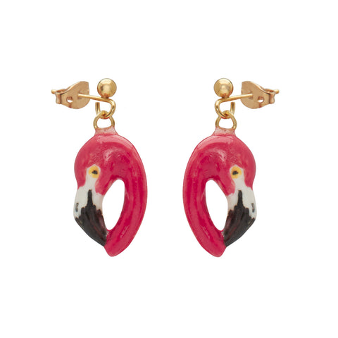 Flamingo Head Drop Earrings