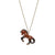 Prancing Brown Horse Necklace