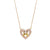 Pastel & Gold Flamingo Heart Necklace