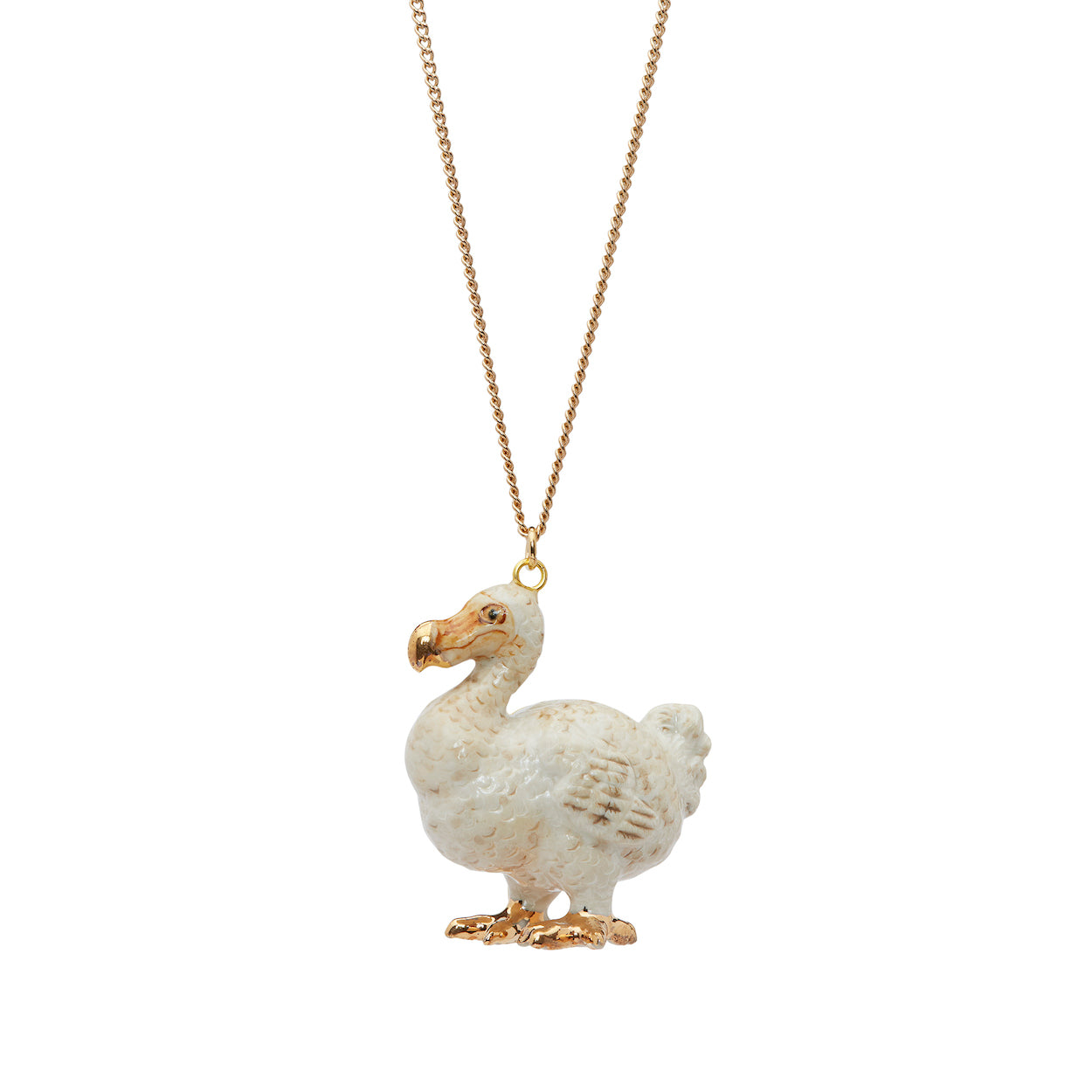 Small White and Gold Dodo Necklace