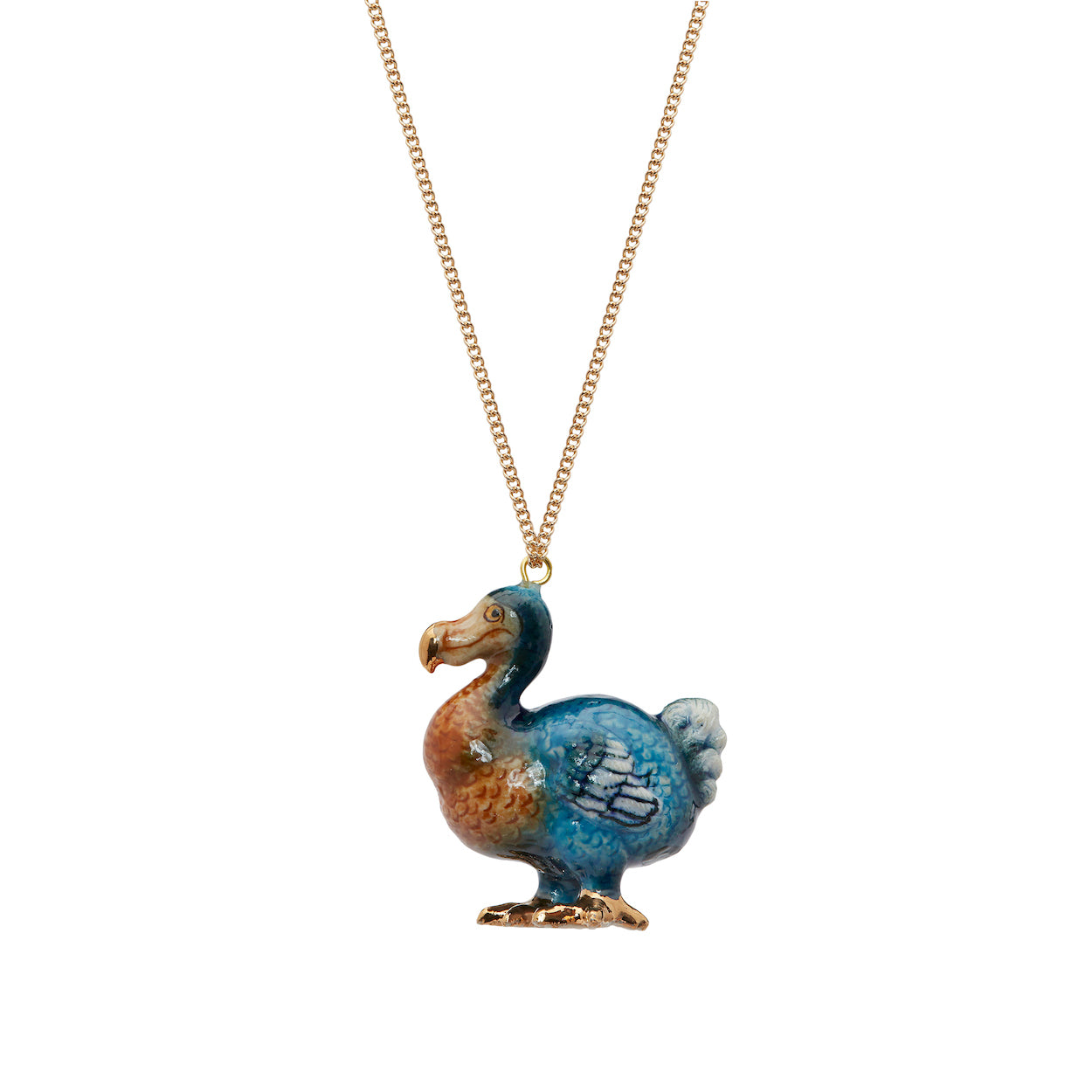 Teal and Gold Dodo Necklace