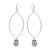 Tiny Baby Snow Owl Oval Drop Earrings