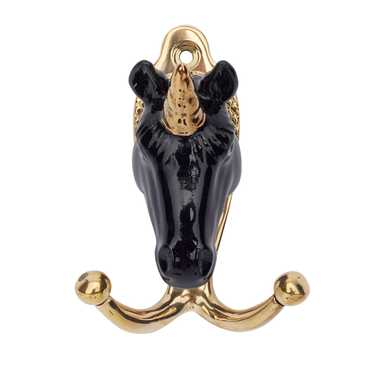 Black & Gold Unicorn Head Hook
