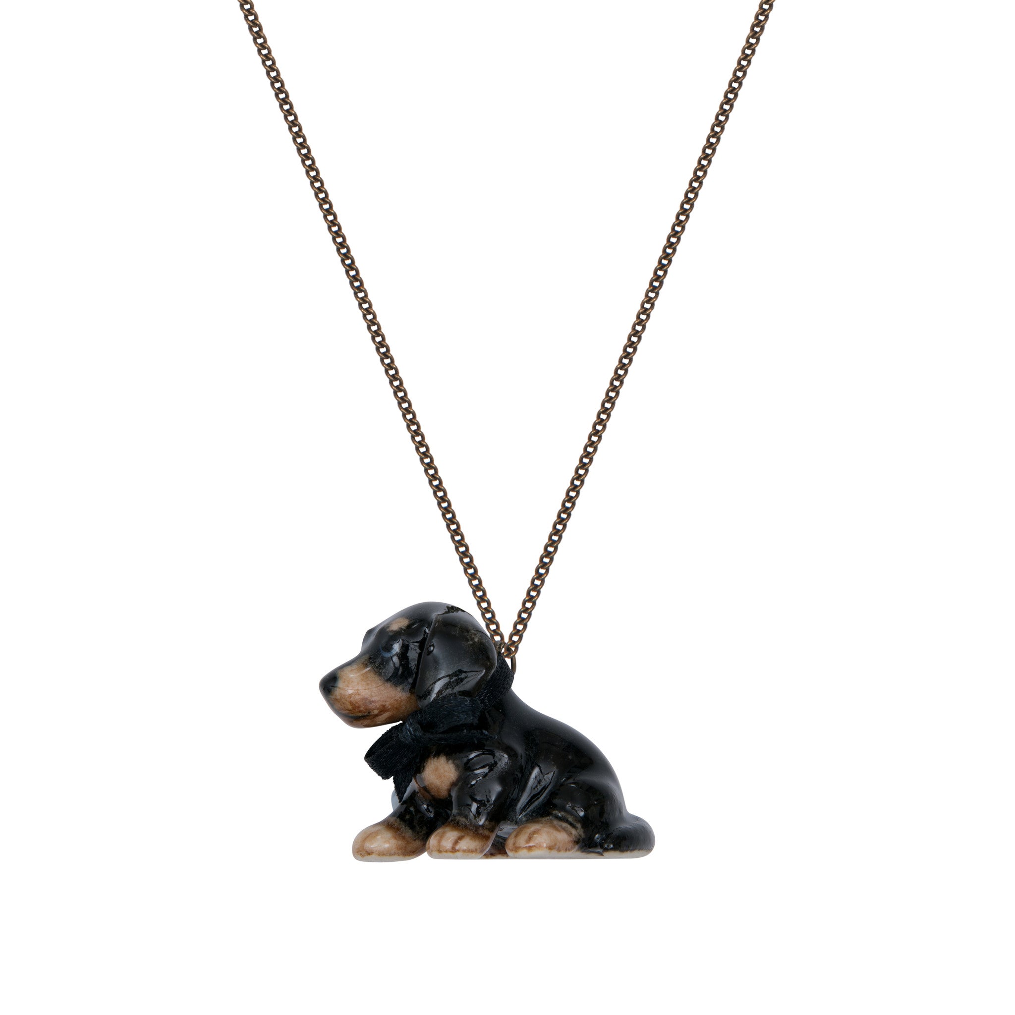 Sitting Dachshund Puppy Necklace