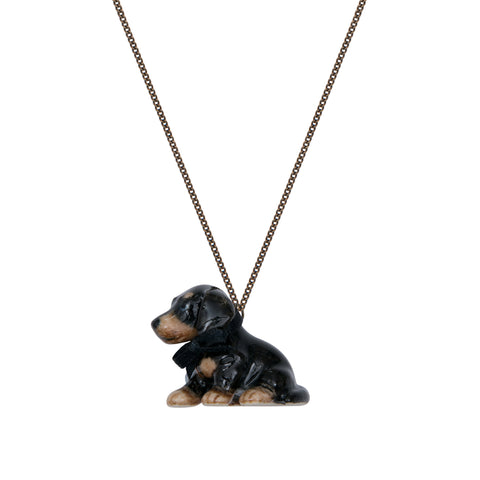 Sitting Dachshund Puppy Necklace