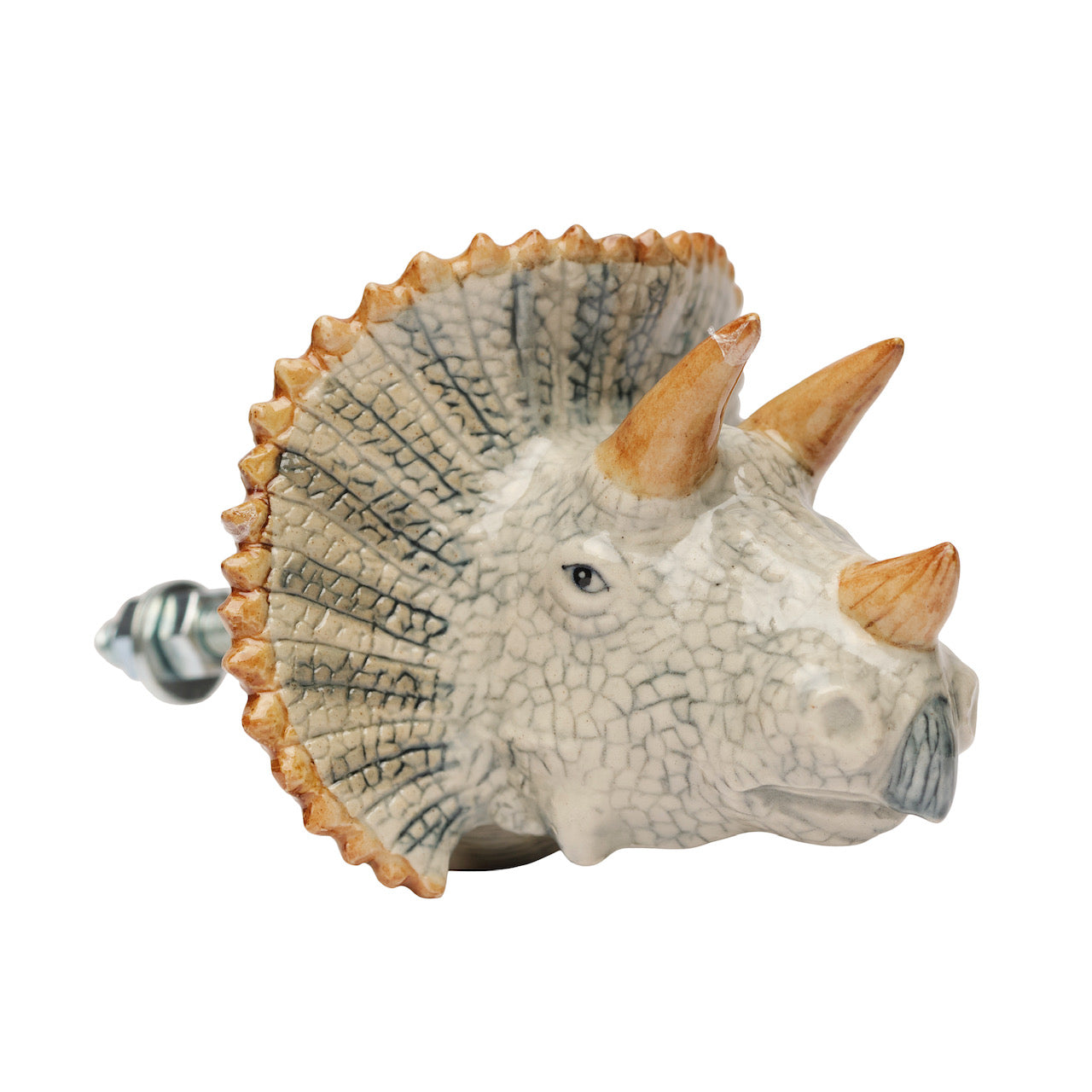 Pale Blue Triceratops Doorknob