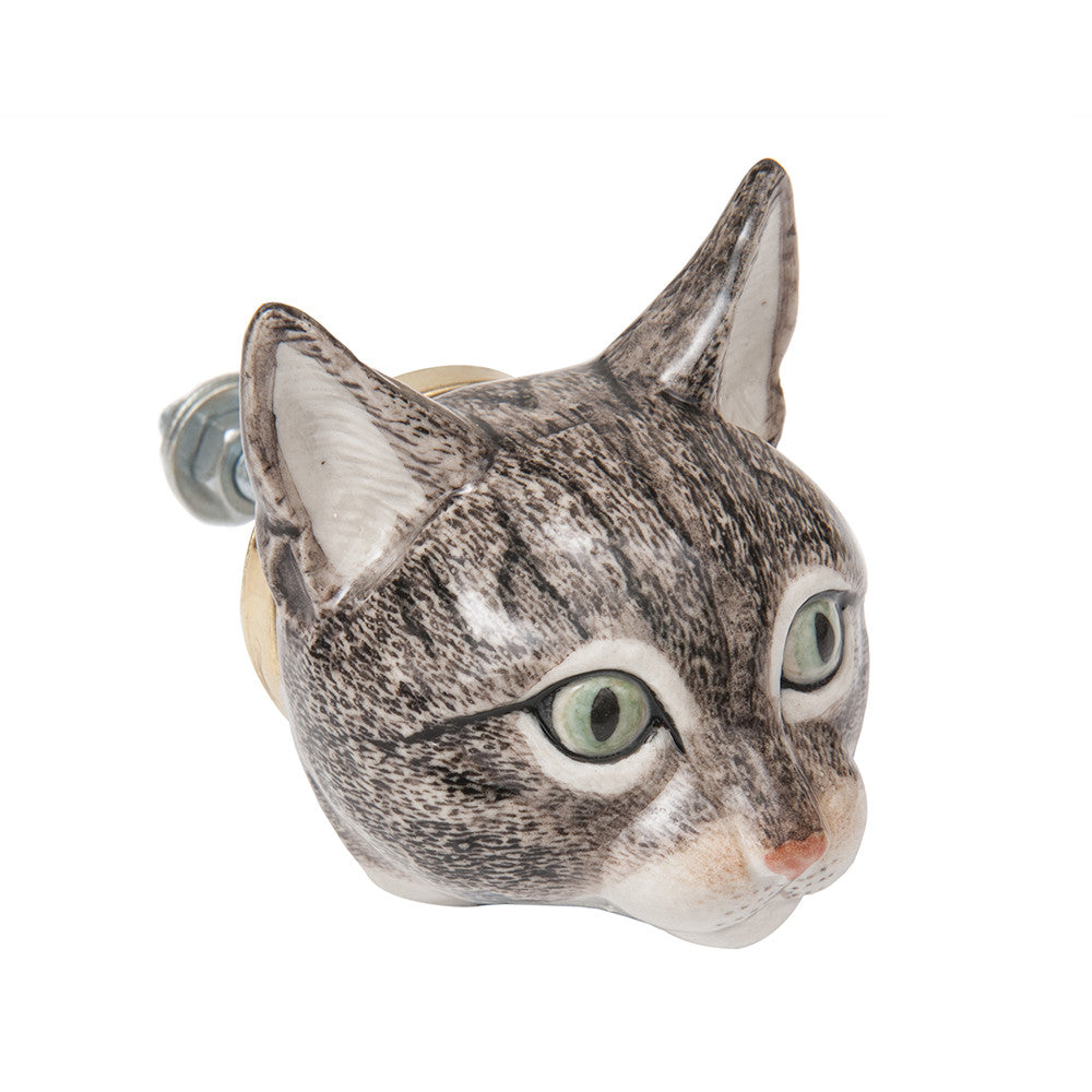 Tabby Cat Doorknob
