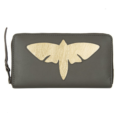 Summer Sale - Soft Leather Moth Cut Out Purse