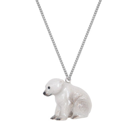 Baby Sitting Polar Bear Necklace with Hook