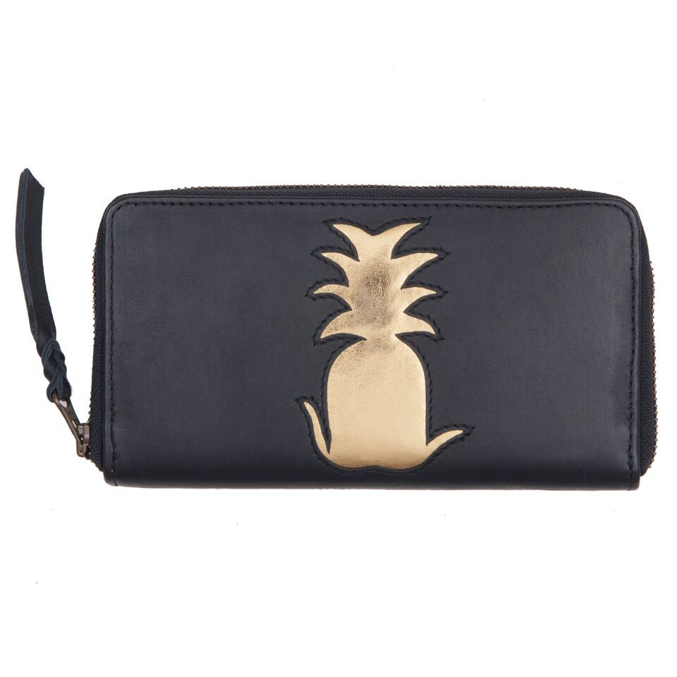 Spring Sale - Navy Leather Pineapple Cut Out Purse