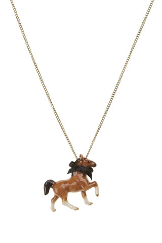 Autumn Sale - Brown Horse Necklace