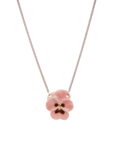 Pink Pansy Necklace