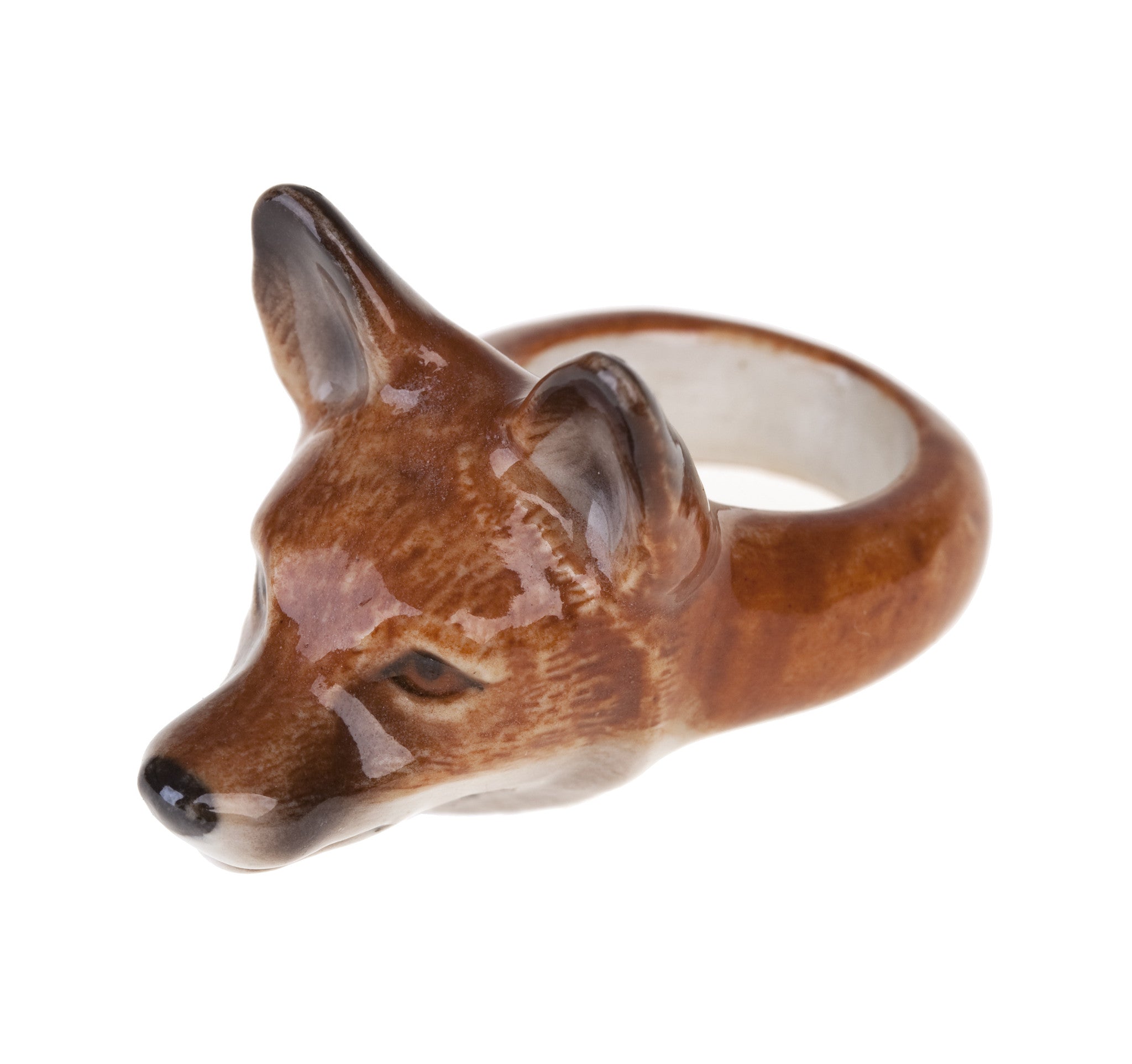 Abstract Fox Face Shaped Animal Wrap Around Ring in Bronze | US Size 5 –  DOTOLY