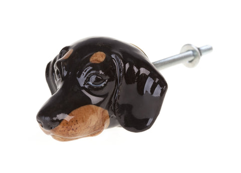 Black Dachshund Head Doorknob