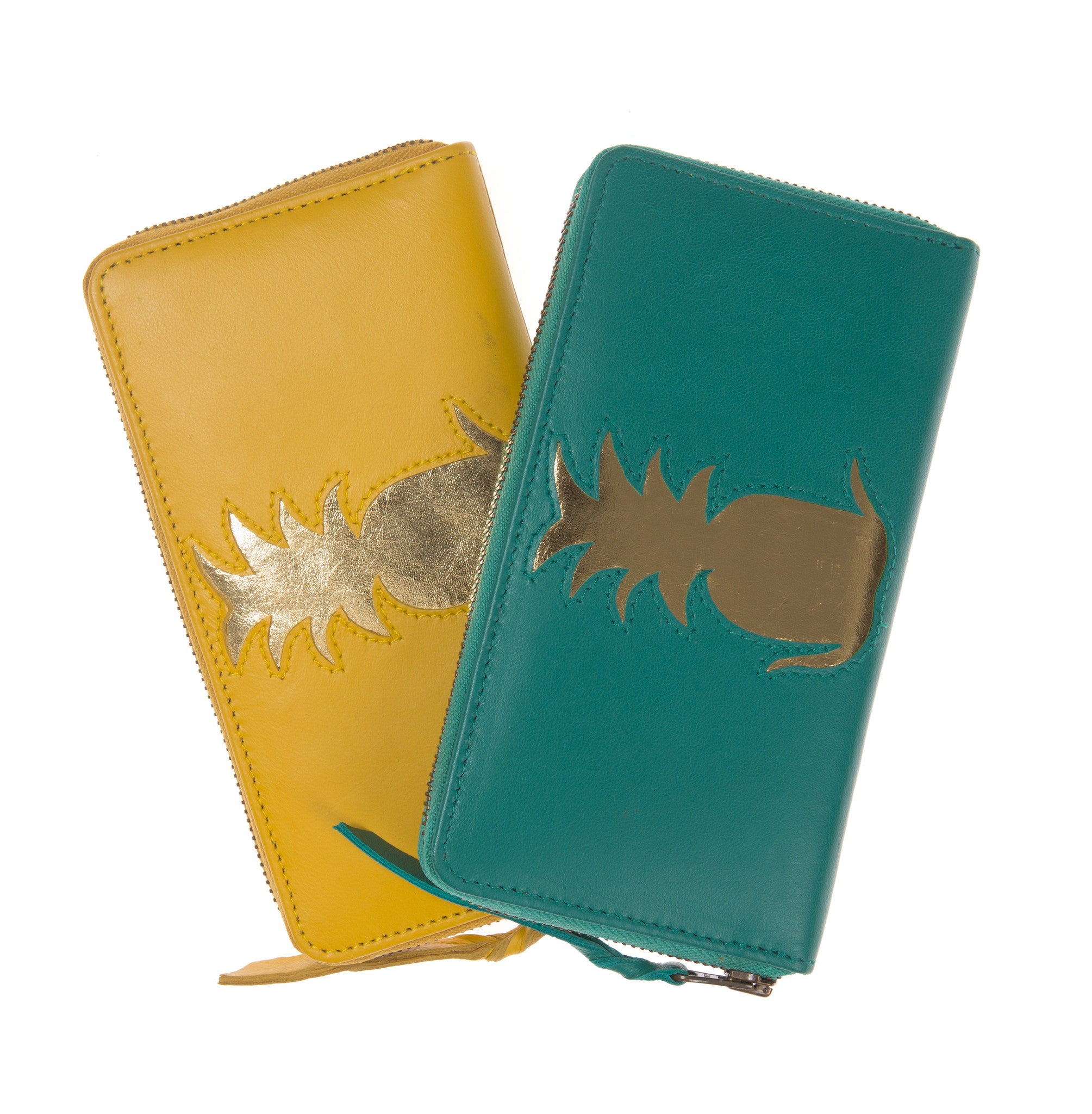 Summer Sale - Jade Leather Pineapple Cut Out Purse