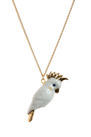 Cockatoo With Gold Beak Necklace