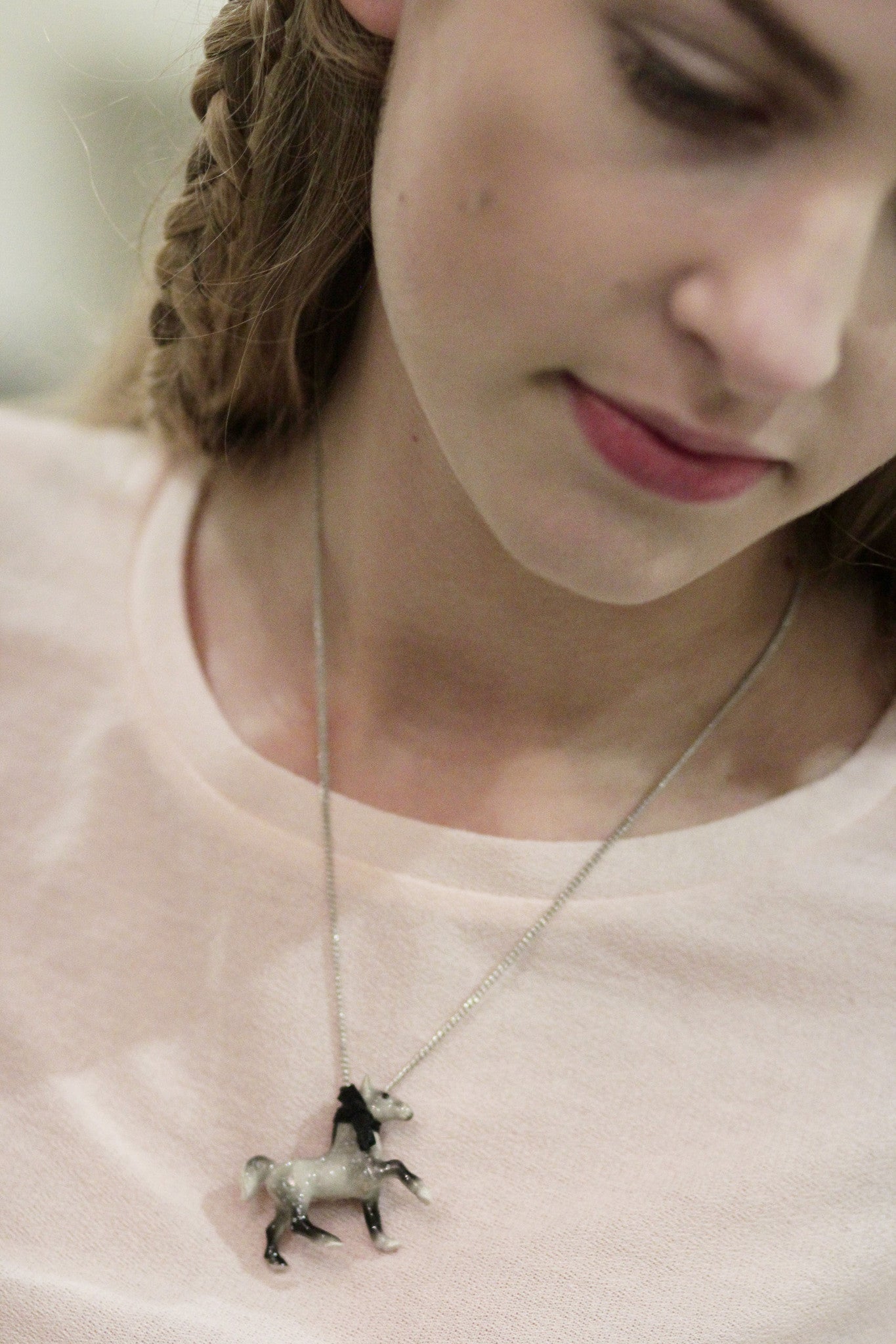 Grey Horse Necklace