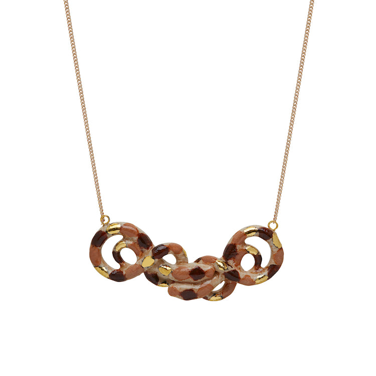 Double Brown Snake Necklace